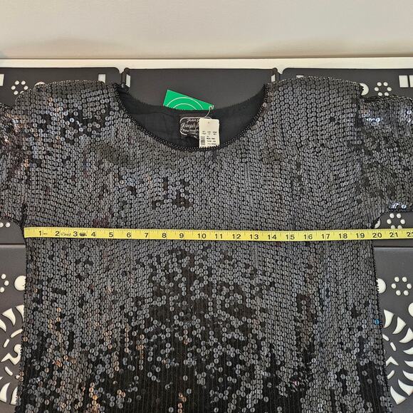 VTG Black Sequin Silk Top Party Occasion Jean for Joseph Le Bon | Women's S - Picture 6 of 16